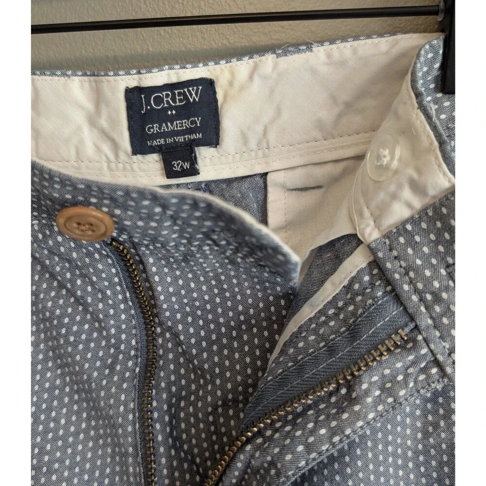 J Crew Mens 32 Gramercy Chino Shorts Blue Polka Dot 9